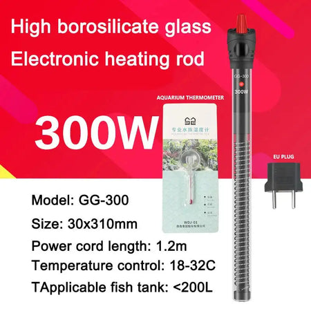 Aquarium Submersible Heater With Thermometer 220 240V GG 300