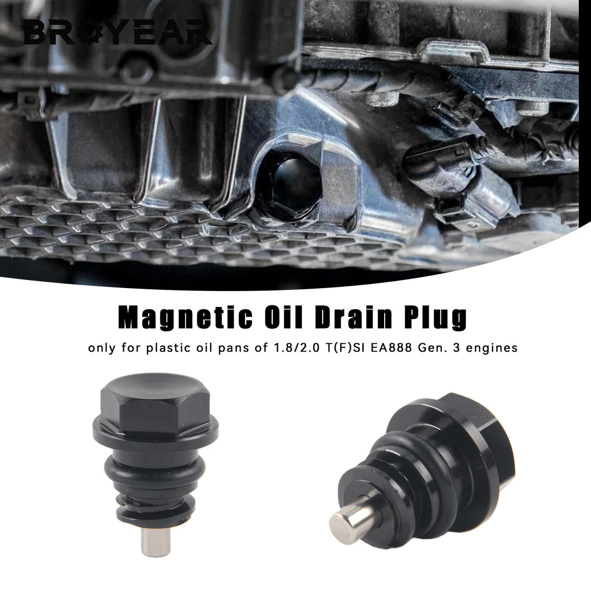 Oil Sump Pan Drain Plug Magnetic For VW Audi 1.8t 2.0t 06L103801H by InterCyprus Trading Ltd
