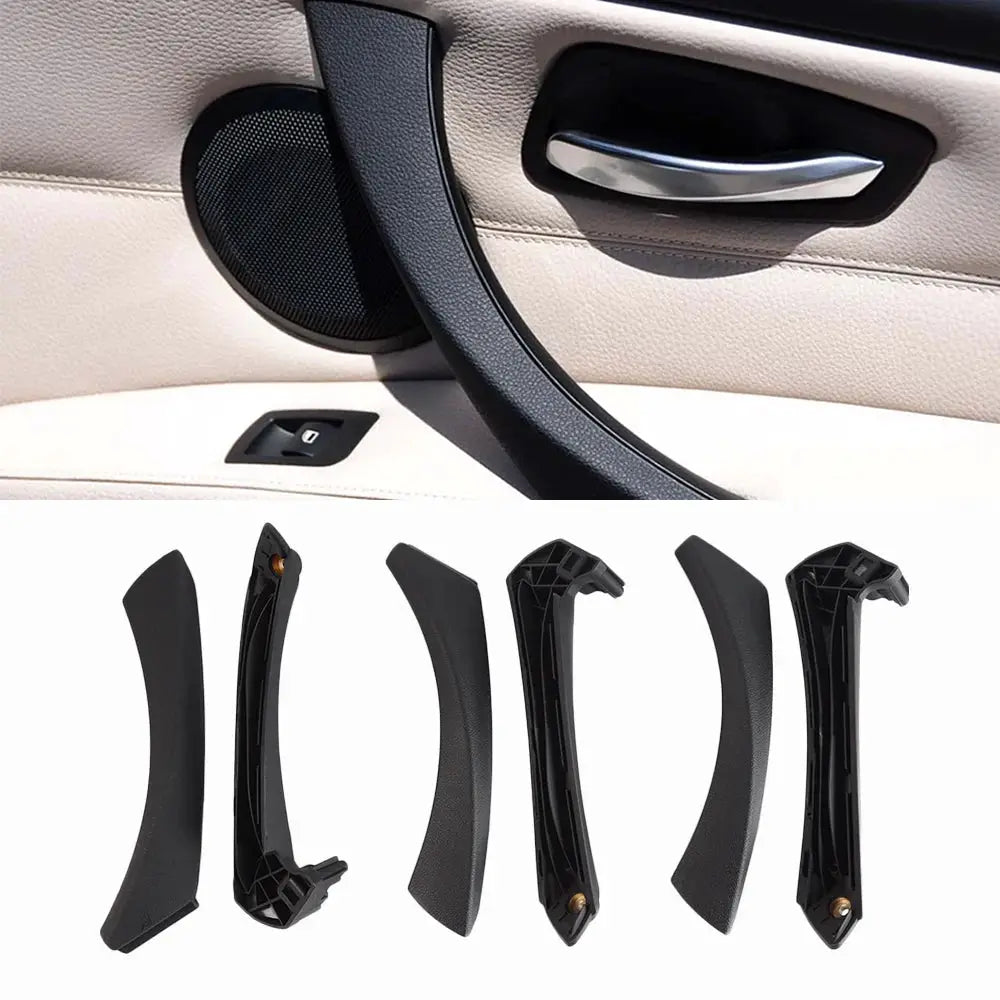 6 Pcs Set Interior Door Handles with Cover Trim Gray Beige Black for BMW 3 Series E90 E91 E92 316 318 320 325 328i 330 335 by InterCyprus Trading Ltd