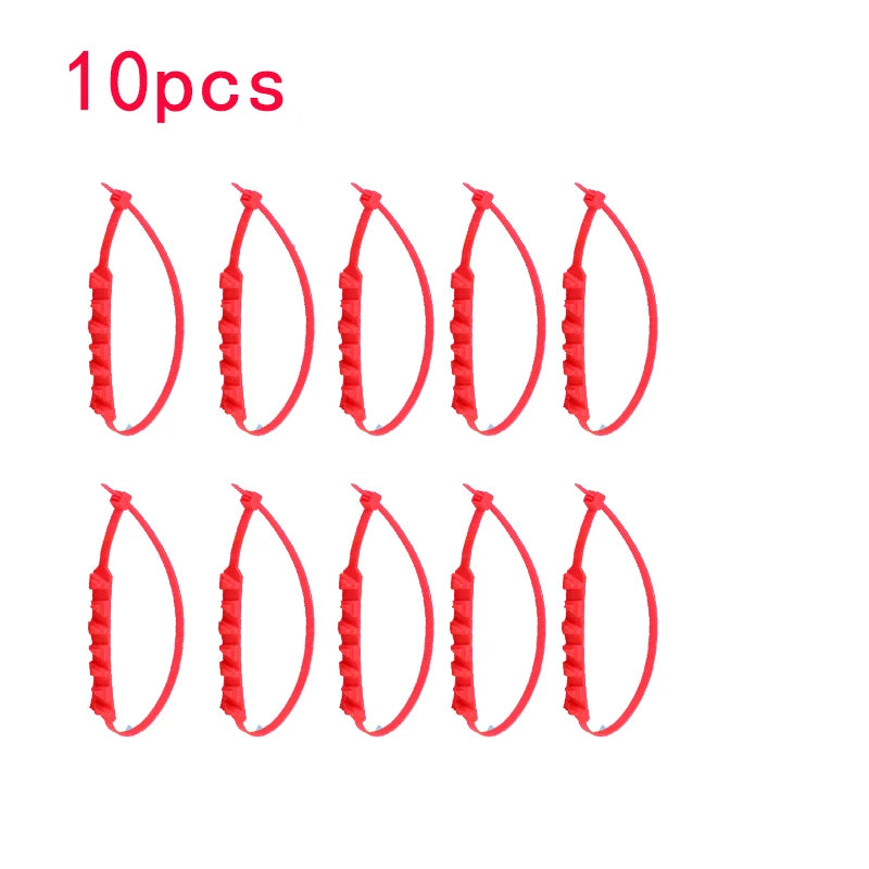 10pcs Car Tire Chains Snow Anti Skid Ties &ndash; Safety Belt 10pcs red
