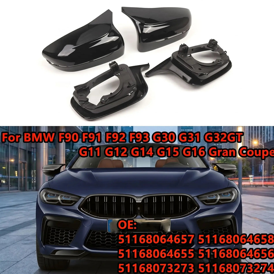 4 Piece ABS Rearview Mirror Cover Caps for BMW F90 F91 F92 F93 G30 G31 G11 G12