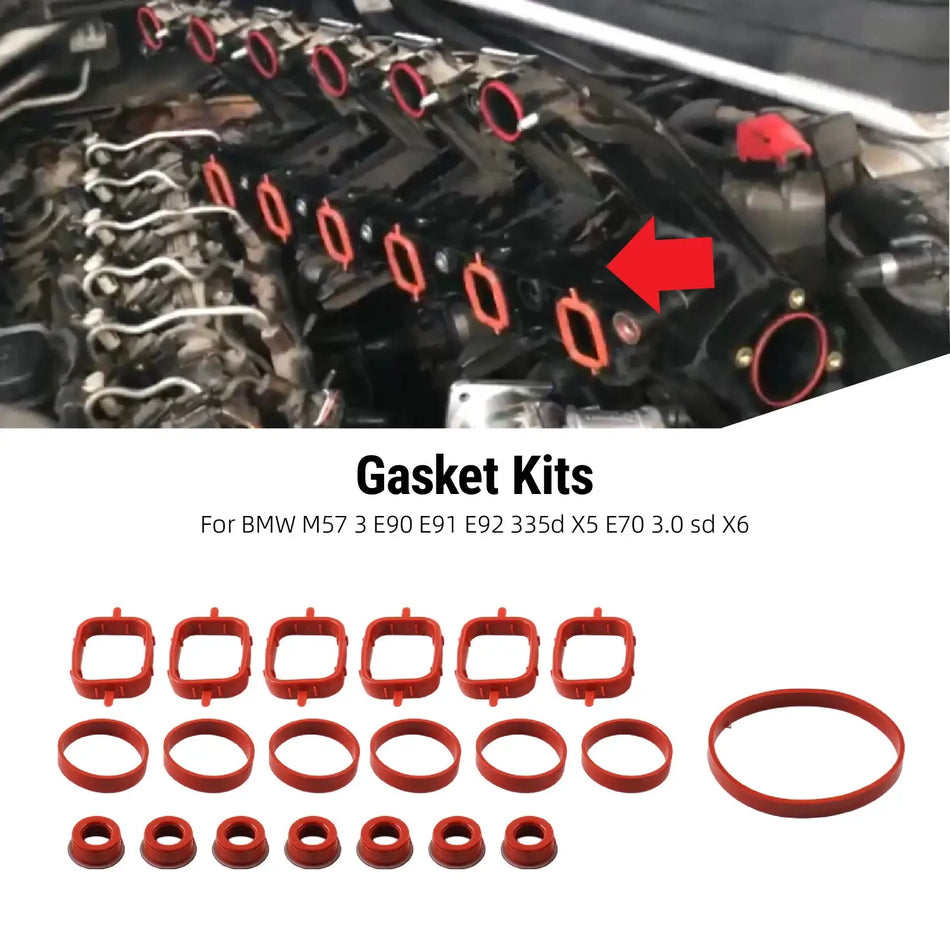 PIKUBK Gasket Kits for BMW N52 N54 N55 M57 Intake Manifold OE 11617800585 Compatible with 325i 330i 335i 525i 530i X3 X5 3.0L by InterCyprus Trading Ltd