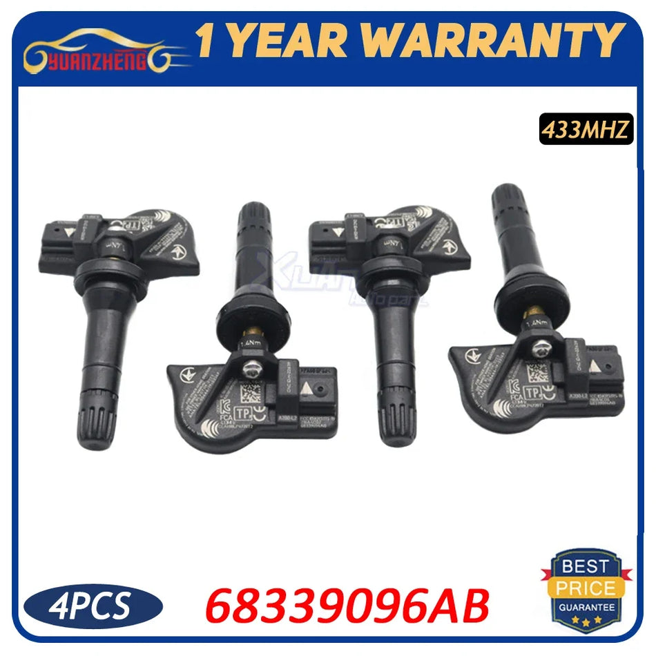 TPMS Sensor Monitoring System 433MHz for Jeep Gladiator 2021-2023 Replacement Tire Pressure Sensor Kit