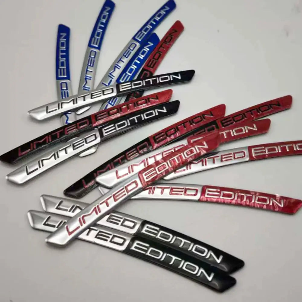 4-Pack Aluminum Wheel Hub Emblems, Universal Car Bike Sticker Badge Set by InterCyprus Trading Ltd