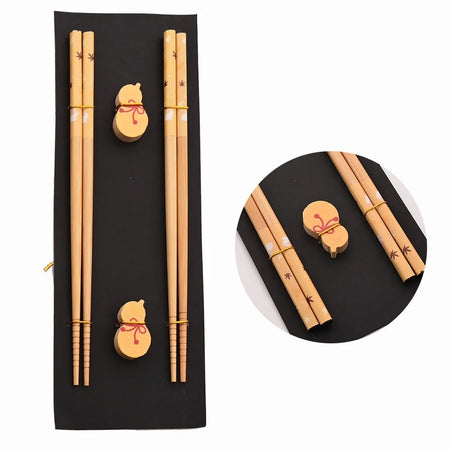 NoEnName Null Reusable Wood Sushi Chopsticks Set &ndash; Eco-Friendly Design Cucurbits