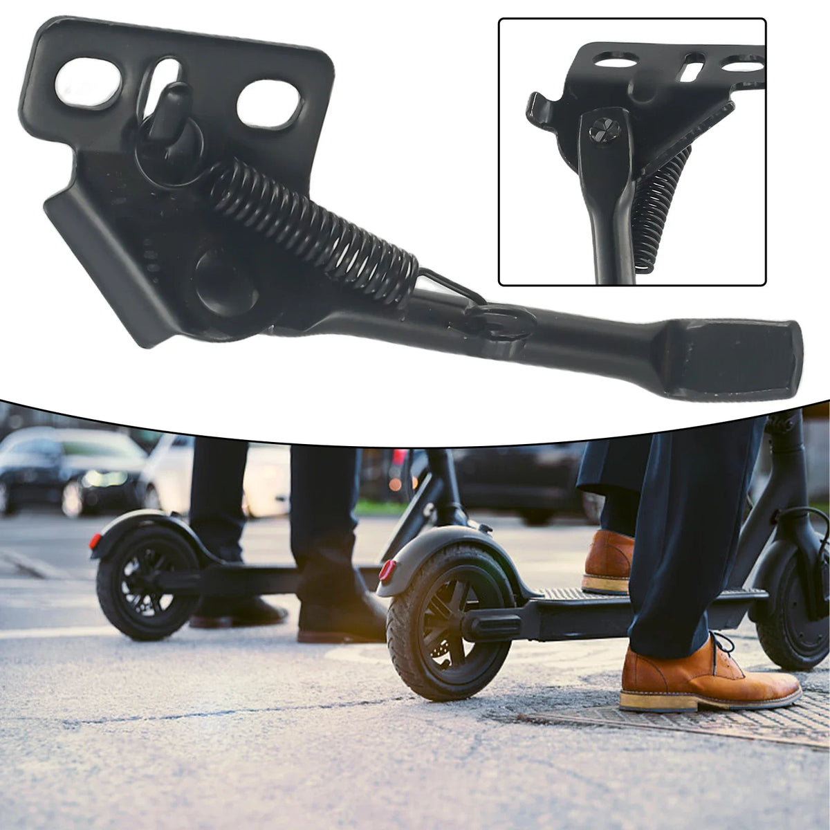 High-Quality Foot Support for 8&quot; &amp; 10&quot; E-Scooters - Black Metal Frame