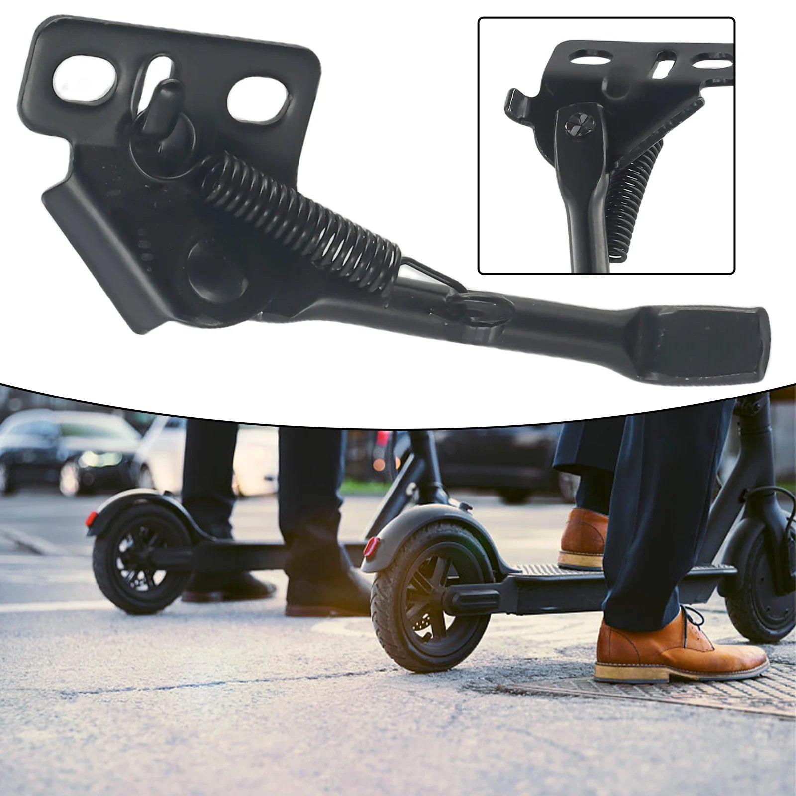 High-Quality Foot Support for 8&quot; &amp; 10&quot; E-Scooters - Black Metal Frame