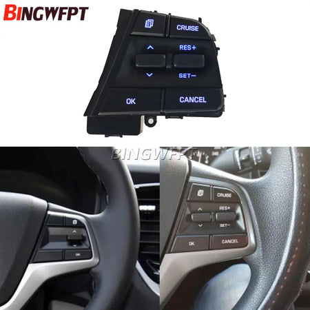 Cruise Control Switch With blue Backlight for Hyundai Accent 1.6L 2019 2020 2021 2022 by InterCyprus Trading Ltd