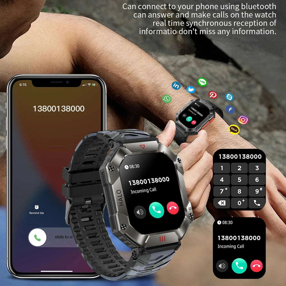 Men's Smart Watch 2023: Fitness, IP68 Waterproof, Bluetooth Calls