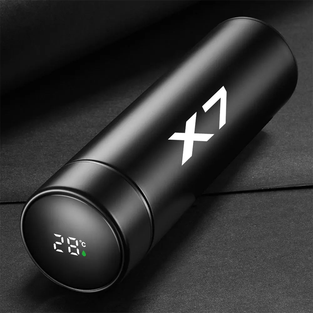 Car Insulated Cup Smart Thermos Bottle - LED Temp Display For X7 / Red