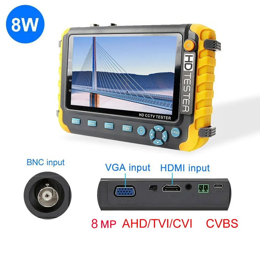 PEGATAH 8MP 4 In 1 CCTV Tester &ndash; Versatile 4K Camera Monitoring 8W-EU