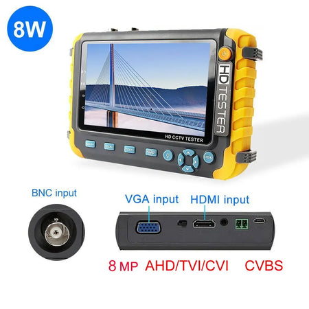 PEGATAH 8MP 4 In 1 CCTV Tester &ndash; Versatile 4K Camera Monitoring 8W-EU