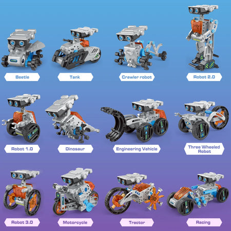 12-in-1 DIY Solar Robot Kit for Kids &ndash; STEM Educational Science and Engineering Toy