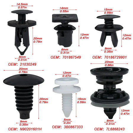 120x For VW Transporter T4 T5 T6 Car Trim Lining Clips Bumper Retainer Auto Engine Undertray Cover Fastener Plastic Push Rivets by InterCyprus Trading Ltd