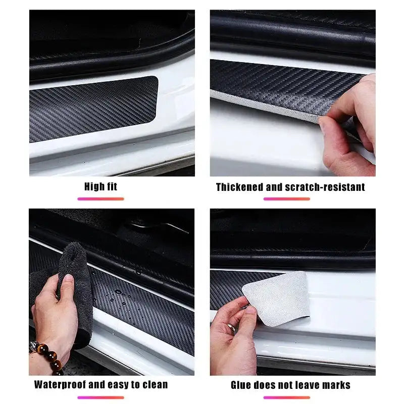 Carbon Fiber Car Door Sill Protector For Kia Venga Threshold