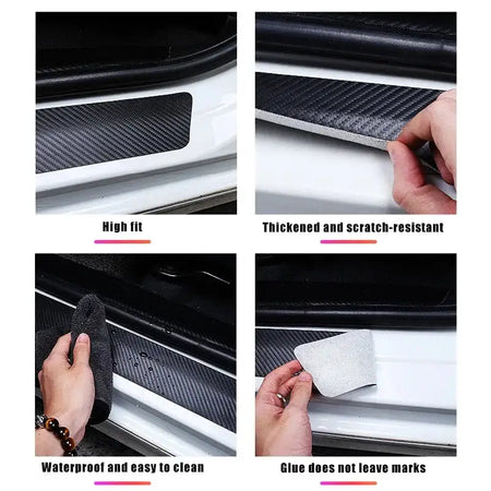 Carbon Fiber Door Sill Protector For Kia Ceed Threshold