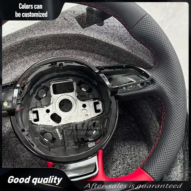 For Audi customized red handmade all leather sports steering wheel 2012-2016 S3 S4 S5 3 Rs4 Rs5 Rs6 Rs7 upgraded and modified by InterCyprus Trading Ltd