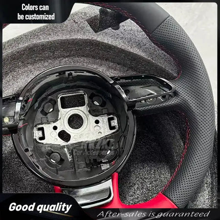For Audi customized red handmade all leather sports steering wheel 2012-2016 S3 S4 S5 3 Rs4 Rs5 Rs6 Rs7 upgraded and modified by InterCyprus Trading Ltd