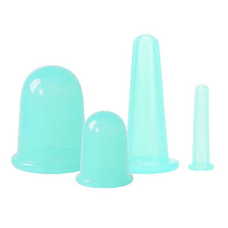 Silicone Facial Massage Cupping Set &ndash; Anti Cellulite 4pcs green