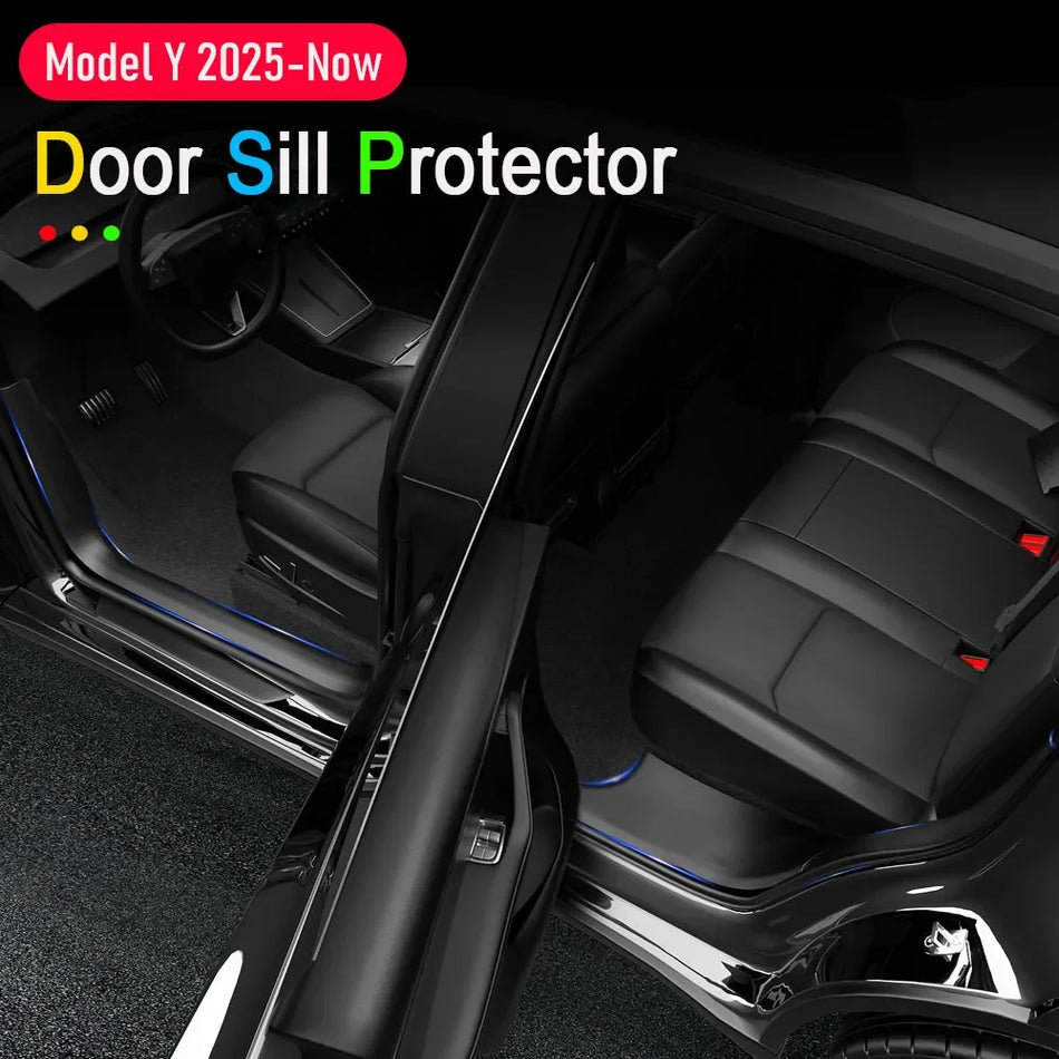 Door Sill Guards With Anti Kick Pad For Tesla Model 3 Y
