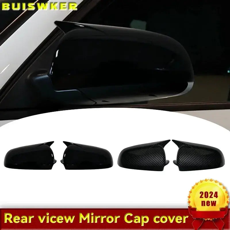 For Audi A3 S3 8P 05-08 A4 S4 B6 B7 8E 8H A6 S6 C6 4F Black Side Mirror Caps Sticking Style Carbon Fiber Mirror Cover Covers by InterCyprus Trading Ltd
