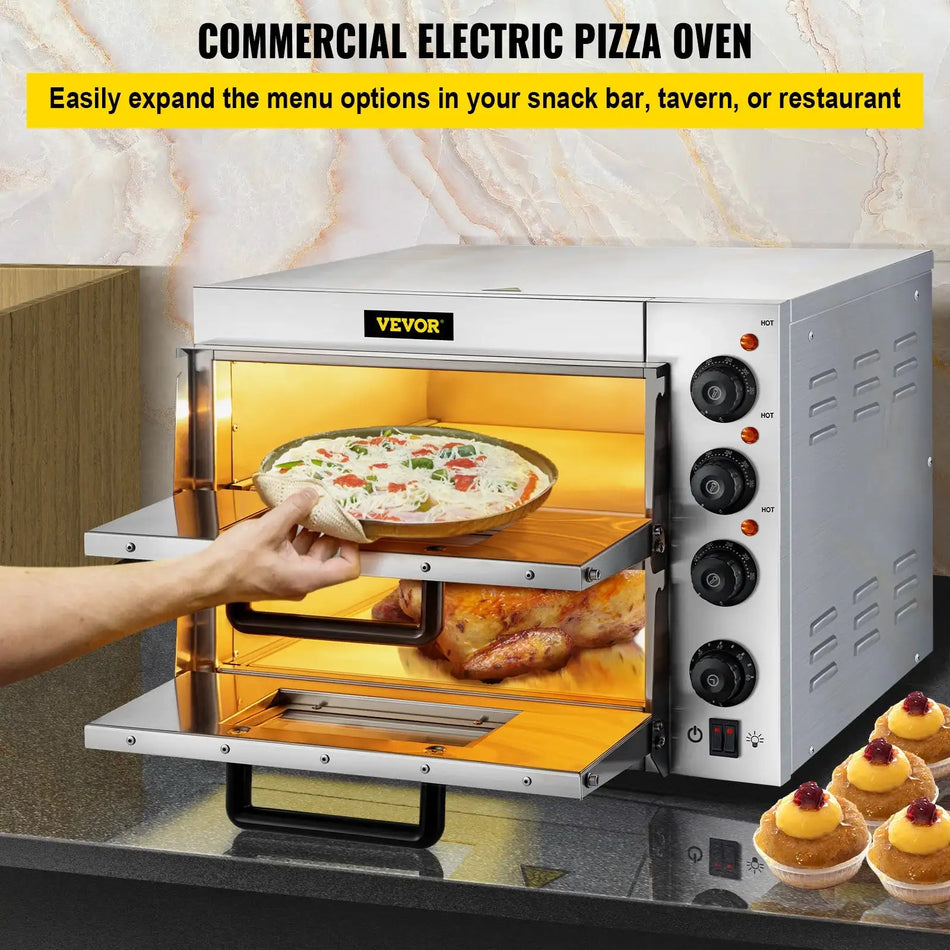 Countertop 14 Inch Double Deck Pizza Oven Pro
