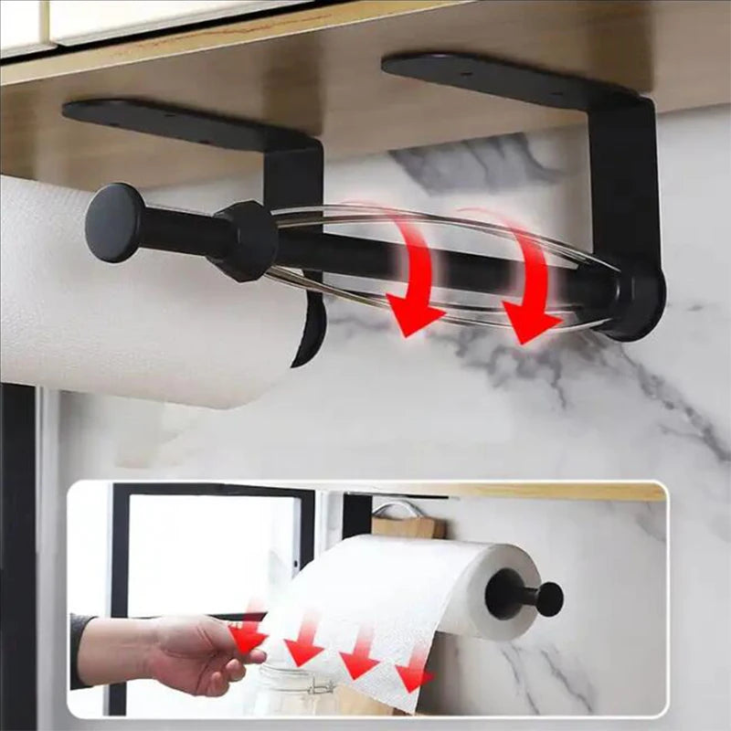 Nerūsējošā tērauda papīra ruļļu turētājs, līmējams pie sienas, vietu taupoša virtuve