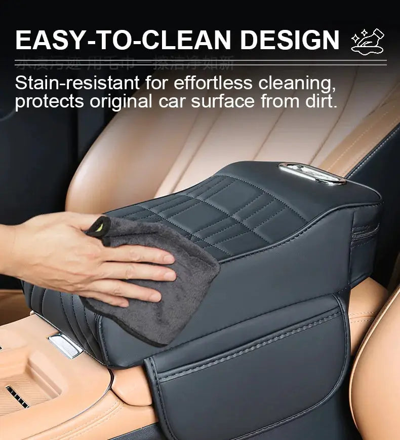 Vtear Universal Car Armrest Pad Heightening Cushion Elbow Support With Side Storage Pockets PU Memory Foam Interior Accessories by InterCyprus Trading Ltd