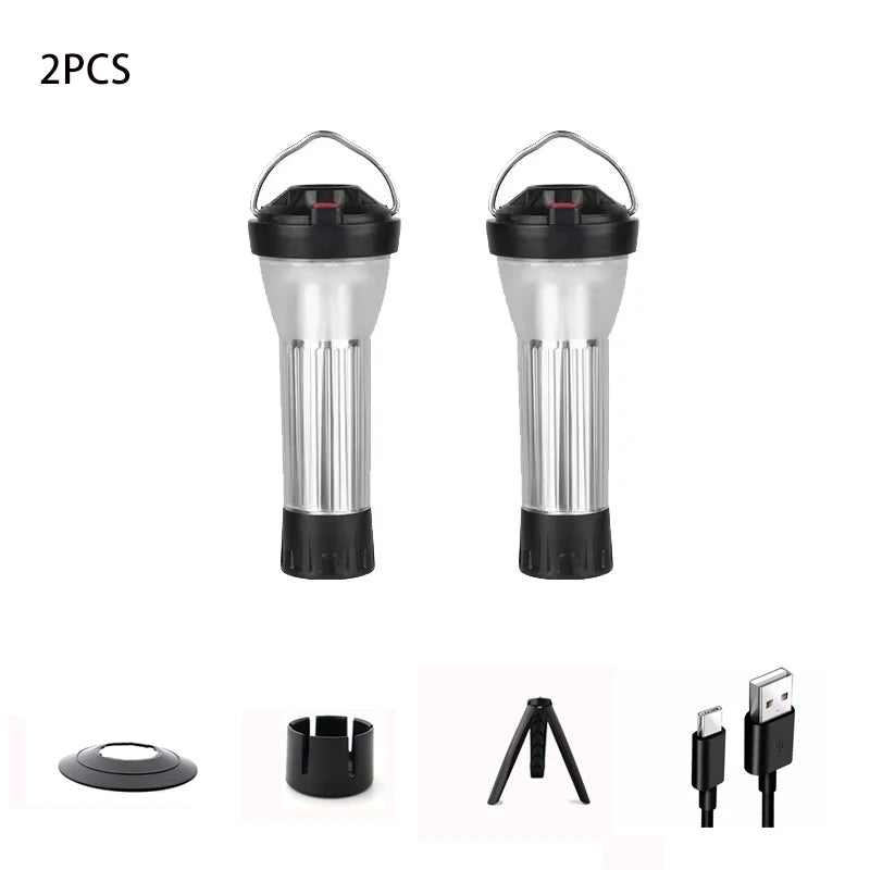 Outdoor Camping Lantern With Magnetic Base &ndash; Five Modes 2pcs