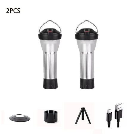 Outdoor Camping Lantern With Magnetic Base &ndash; Five Modes 2pcs
