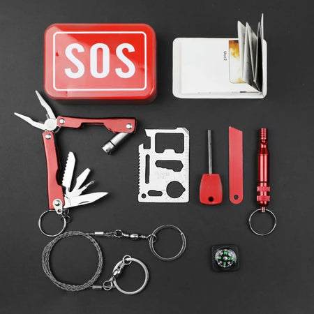 Professional Survival Kit &ndash; Compact Waterproof 15-In-1 Gear