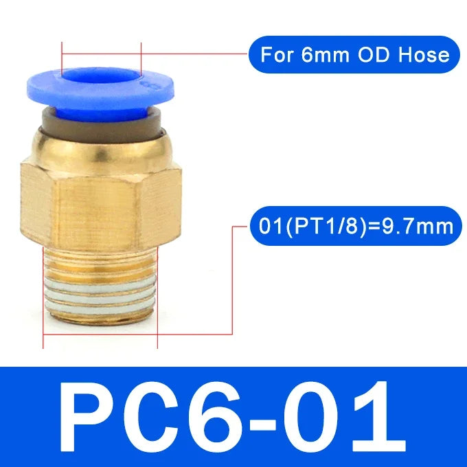 5PCS Pneumatic Quick-Connect Straight Fittings - Versatile Air Hose Connectors PC6-01 (1I8) / 5PCS