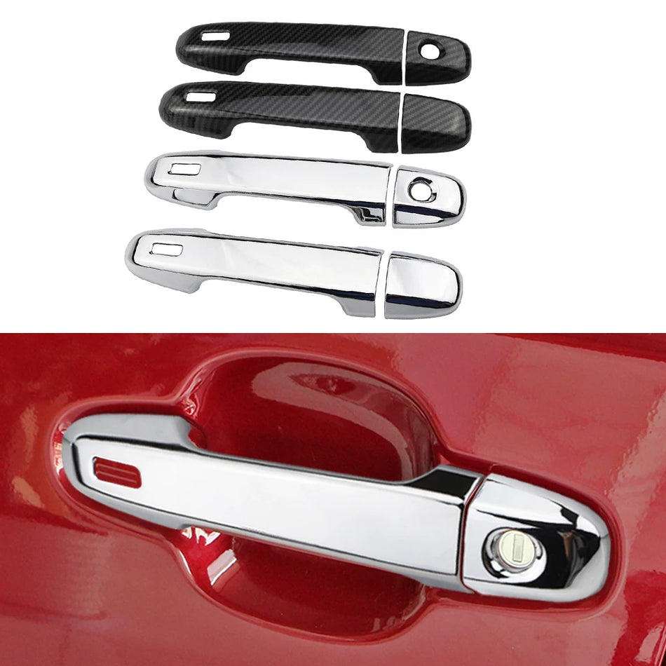 Toyota C-HR Framdörrhandtagsöverdrag, ABS, Silver/Kolfiberfinish, 4 delar set