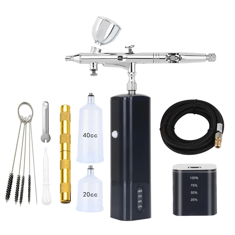Portable Cordless Airbrush Compressor Kit &ndash; Quiet Operation