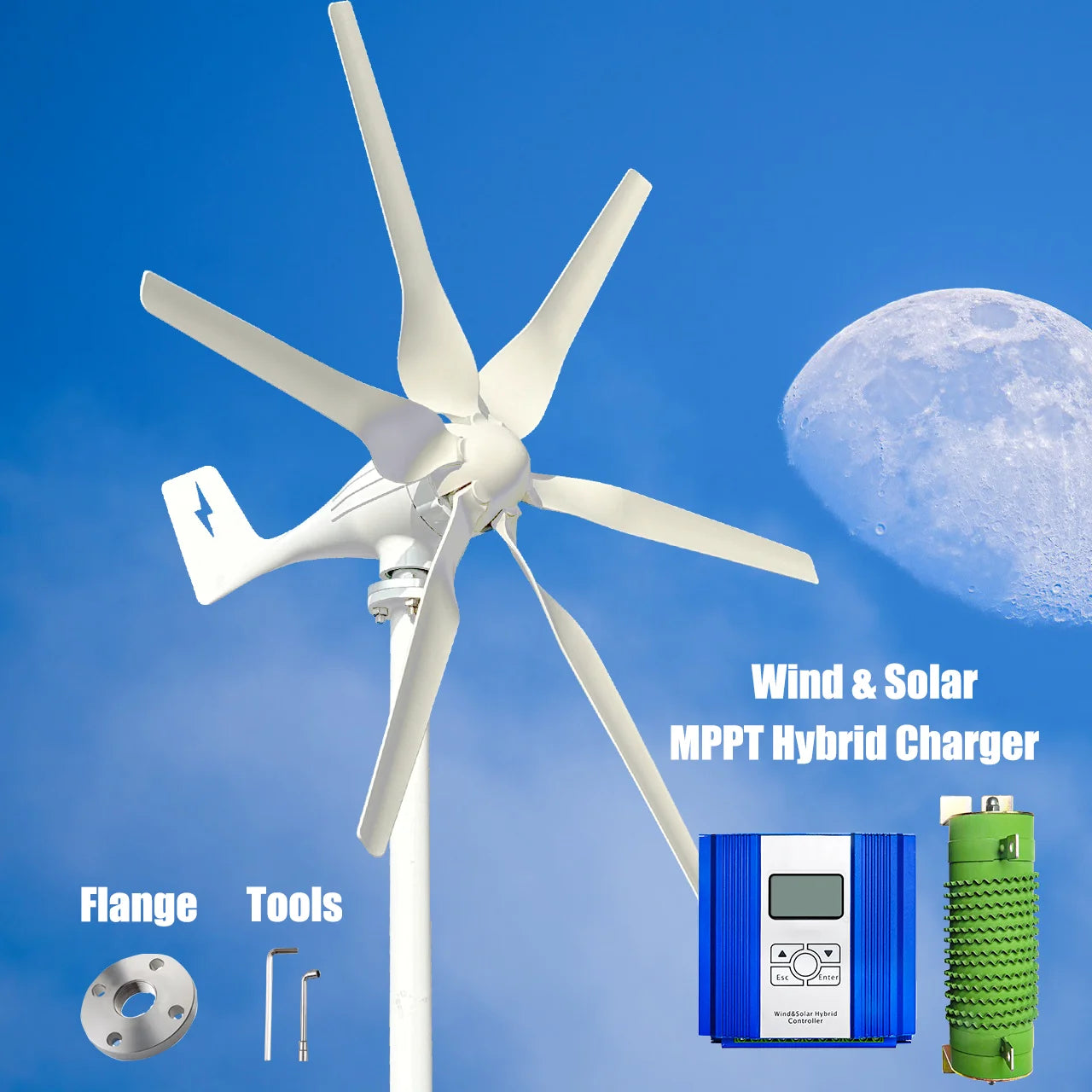 2000W/3000W Wind Turbine Generator Power Supply System Kit With Hybrid Charger / 3000W / CHINA | 24V