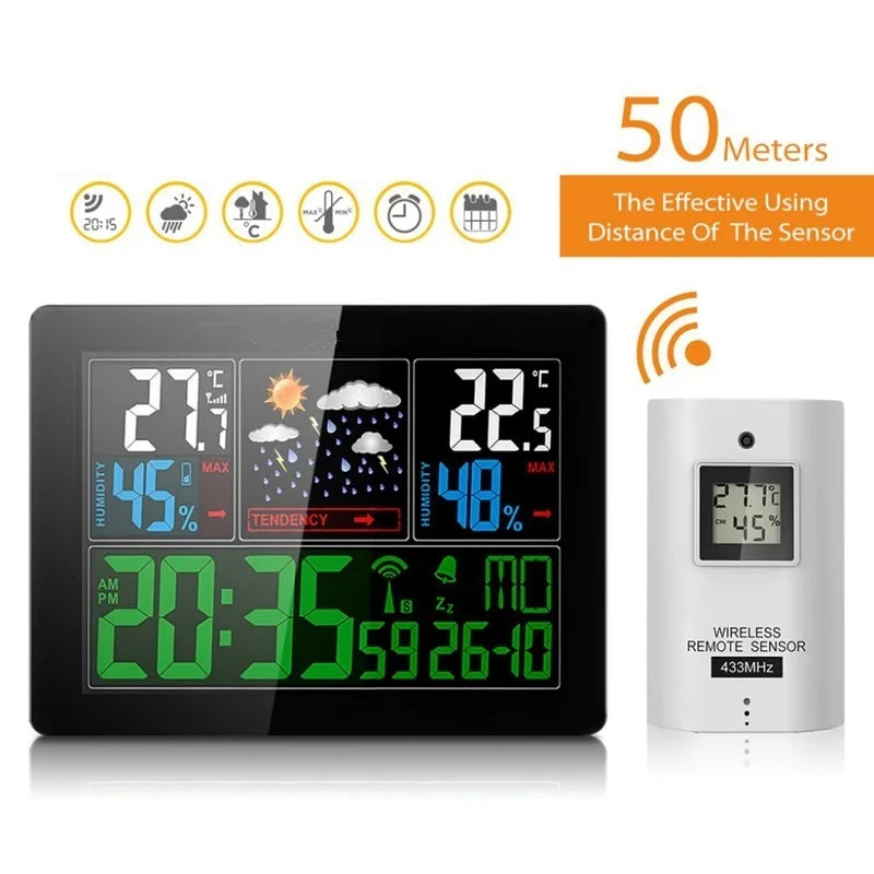 Easyover Wireless Weather Station with Colour LCD and Smart Alarm Default Title