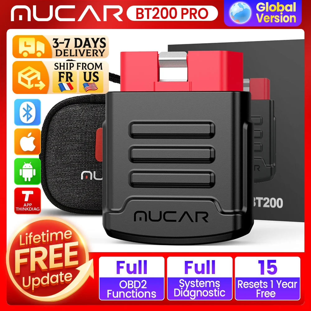 MUCAR BT200 BT200 PRO OBD2 Bluetooth Scanner &ndash; Full Scan