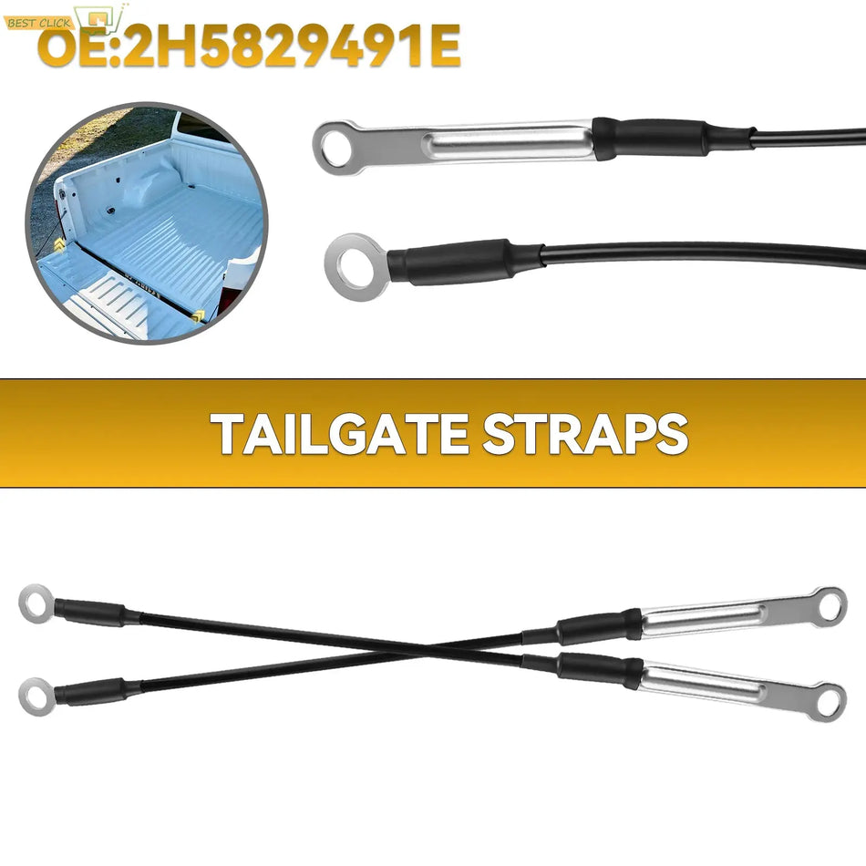 2Pcs Rear Door Tailgate Cable Rope 2H5829491E Compatible With Volkswagen Amarok 2010-2020 Pickup Trunk Support Straps Tie Cable by InterCyprus Trading Ltd