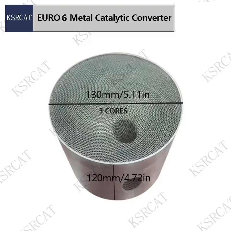 Katalysator 3-kern drieweg metaal 130x120mm voor Porsche Euro 6