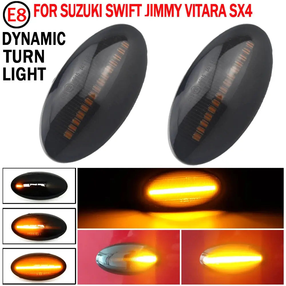 1 Pair Dynamic LED Side Marker Turn Signal Lights Indicator Amber Repeater Car Lights For Suzuki Swift Jimmy Vitara SX4 Alto by InterCyprus Trading Ltd