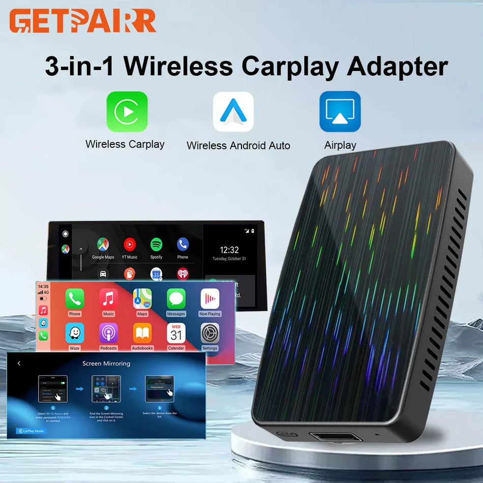 Bezvadu CarPlay Android Auto adapteris Plug and Play VW un Mercedes-Benz automašīnām