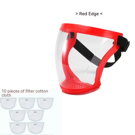 Transparent Facial Protector - Anti-Fog, Oil Proof, Full Face Shield for Weed Whacking &amp; Kitchen Use red 10 filter