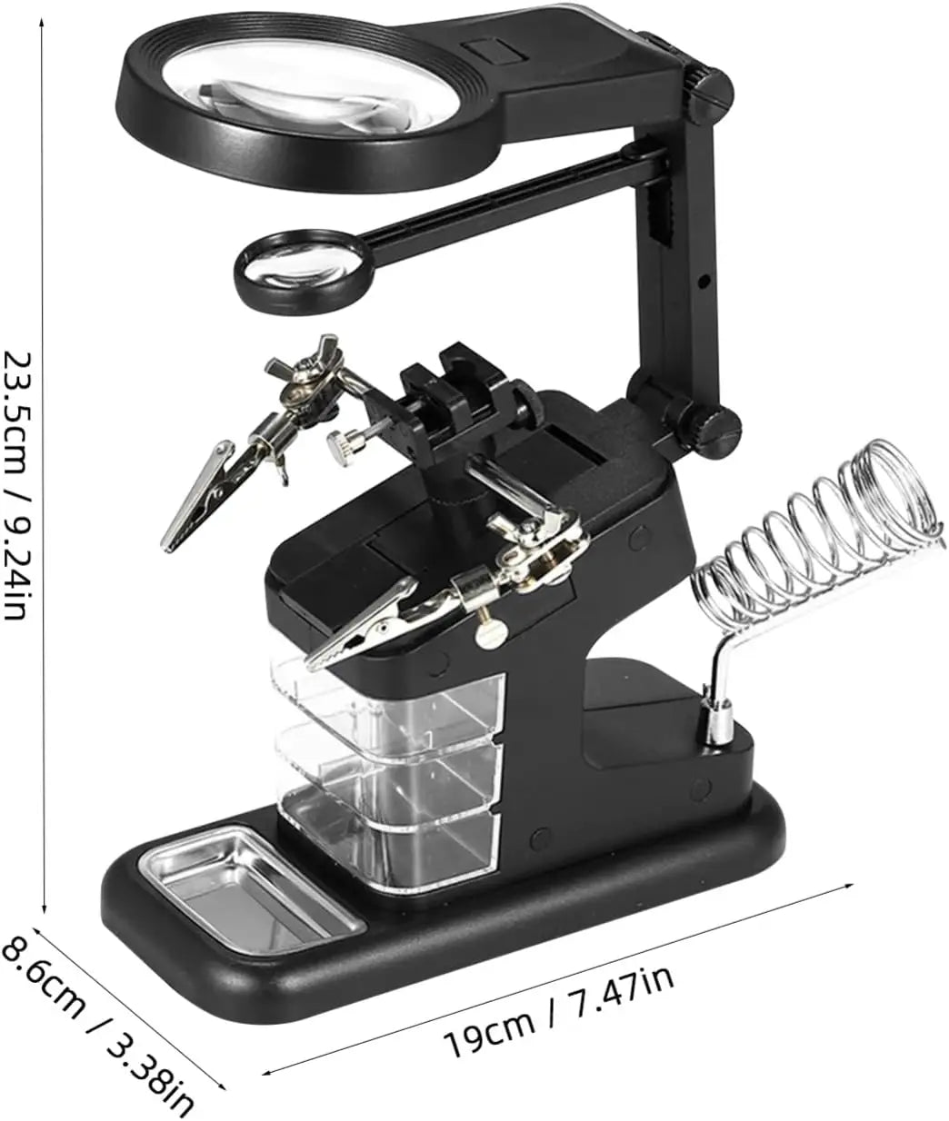 Led Light Helping Hands Magnifier - 3X to 25X Magnifier
