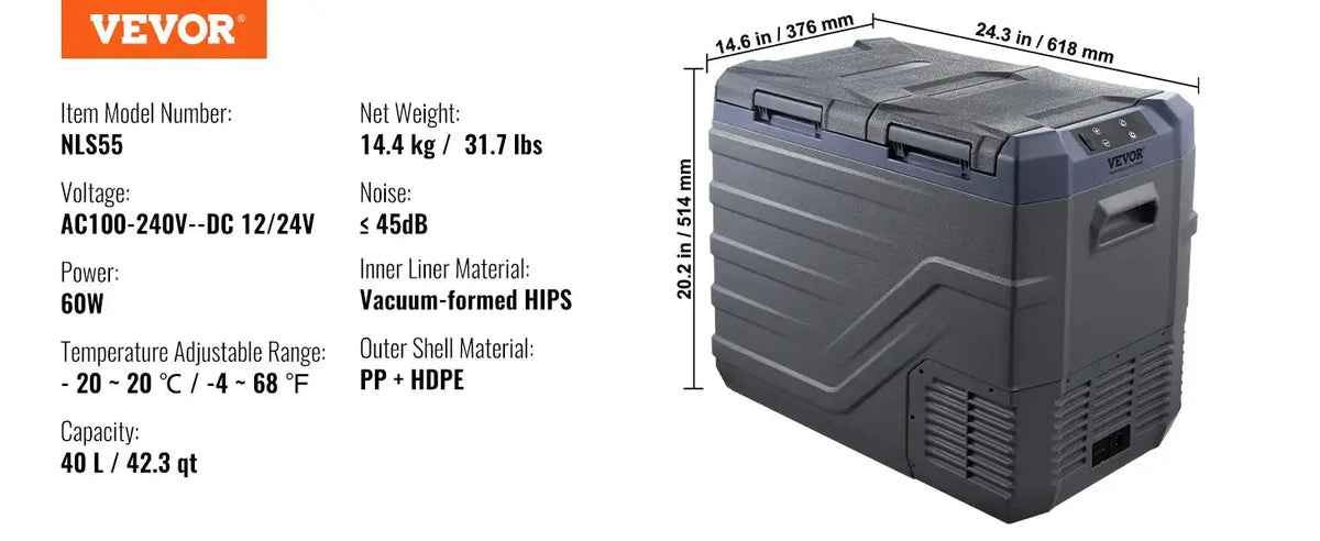 8L To 75L Car Refrigerator Outdoor Icebox Bluetooth NLS55 / United States