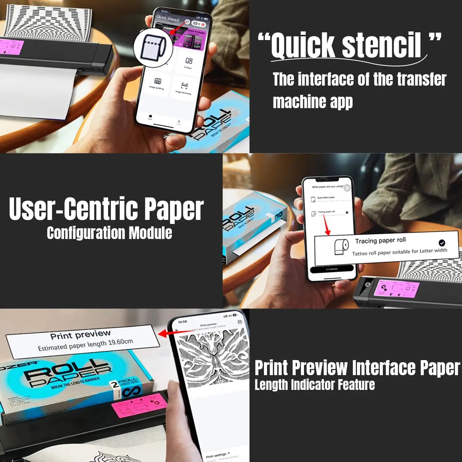 Ozer Tattoo Transfer Rolling Paper For Thermal Printer