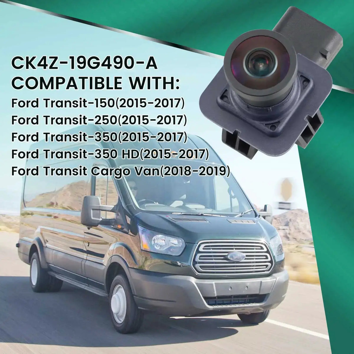 ABS Rear View Camera with Guide Line for Ford Transit by InterCyprus Trading Ltd