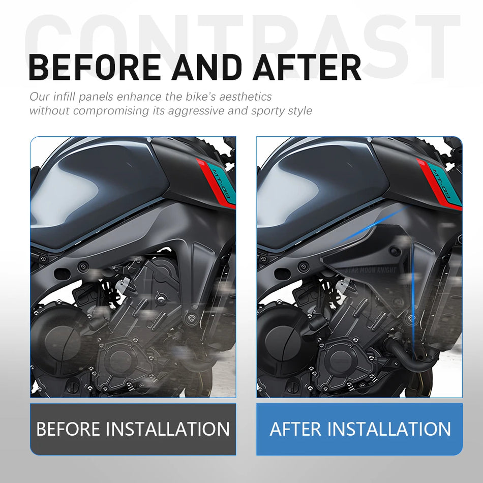 Yamaha MT-09 SP Priekšējā apvalka deflektors MT-09 Gen 3 un Gen 4 2021-2025 Sānu aizpildījuma paneļi vāks