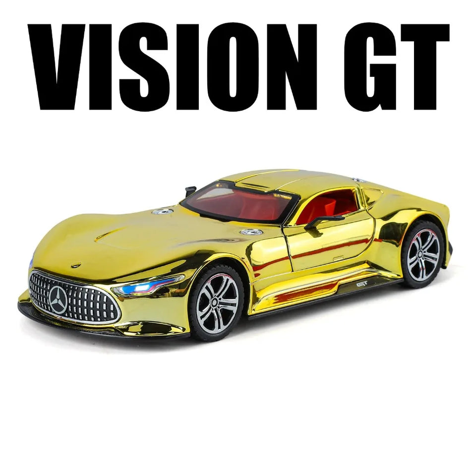 Model avtomobila Vision GT 300SL v merilu 1:24 iz diecast materiala z odprtimi vrati, zvokom in lučmi.