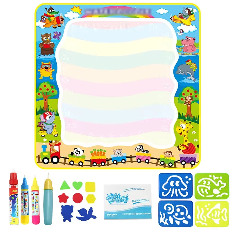 Coolplay Water Doodle Mat &ndash; Reusable Magic Pens for Creative Learning E 100x100cm