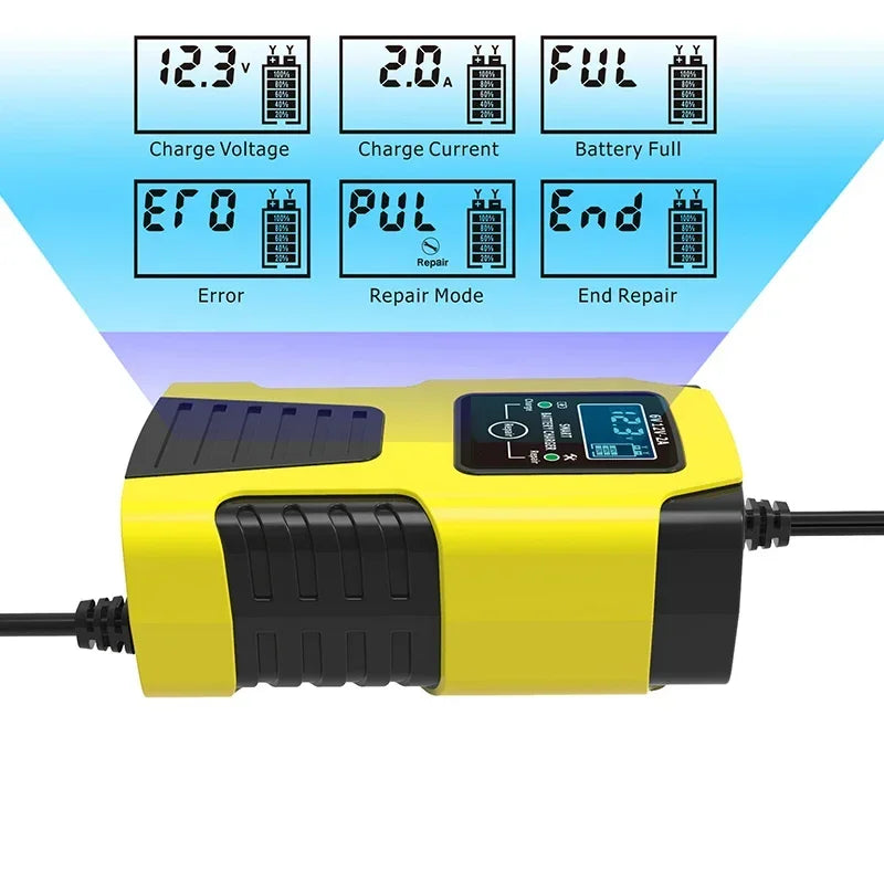 Automatic 2A Car Battery Charger &ndash; 3-Stage Auto Charge
